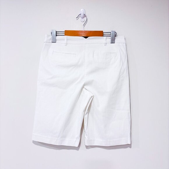 GRENIER White Stretch Bermuda Shorts Mid-Rise Summer Casual | Size 7 * - Picture 2 of 7
